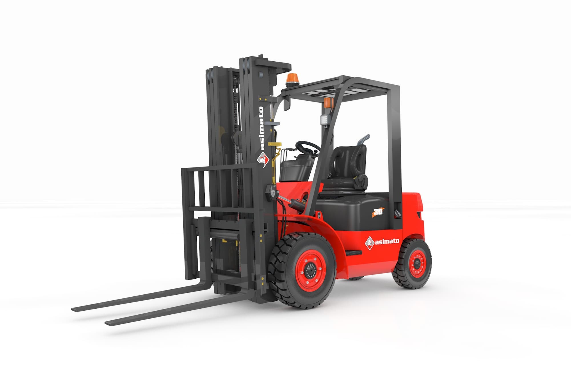 Açık alan inşaat sahasında dizel forklift ile palet taşıma